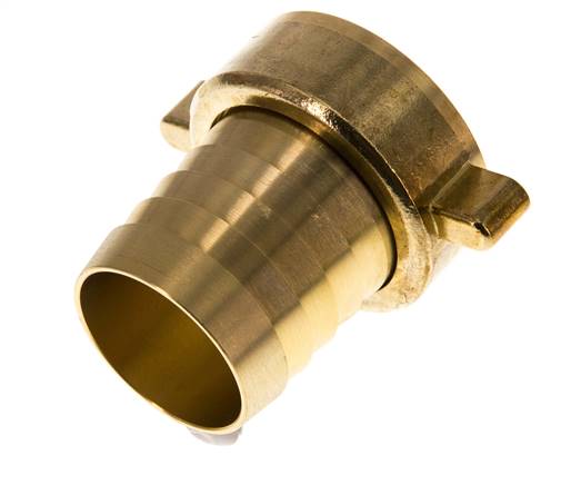 G 1 1/2'' x 38mm Messing Slangpilaar met NBR Afdichting en Vleugelmoer 16 Bar