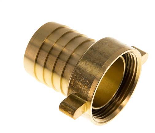 G 1 1/2'' x 38mm Messing Slangpilaar met NBR Afdichting en Vleugelmoer 16 Bar