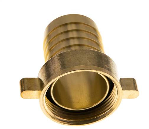 G 1 1/2'' x 38mm Messing Slangpilaar met NBR Afdichting en Vleugelmoer 16 Bar