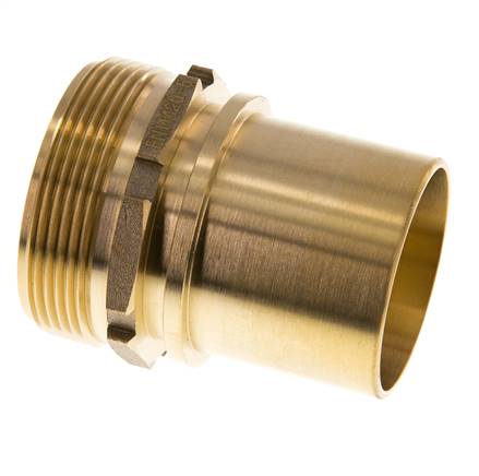 G 2'' Buitendraad x 50mm Messing Slangpilaar met Veiligheidskraag DIN 2817