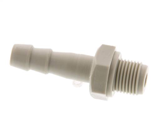 G 1/8'' Buitendraad x 6mm Polypropylene (PP) Slangpilaar 10 Bar