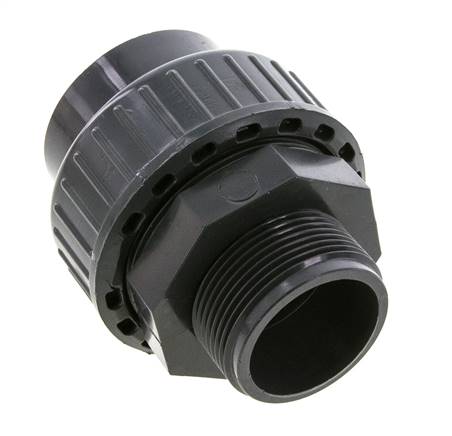 PVC Rechte Lijmmof 50mm x Buitendraad R 1-1/2'' FKM