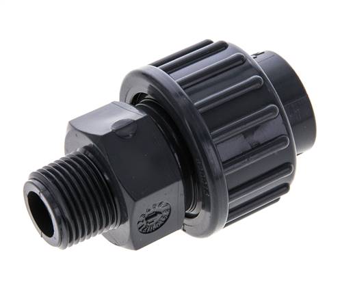 PVC Rechte Lijmmof 16mm x Buitendraad R 3/8 '' FKM