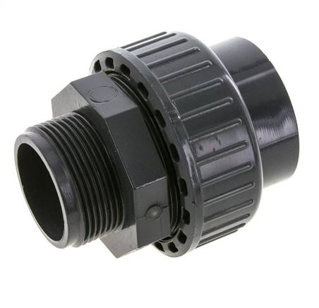 PVC Rechte Lijmmof 50mm x Buitendraad R 1-1/2'' FKM