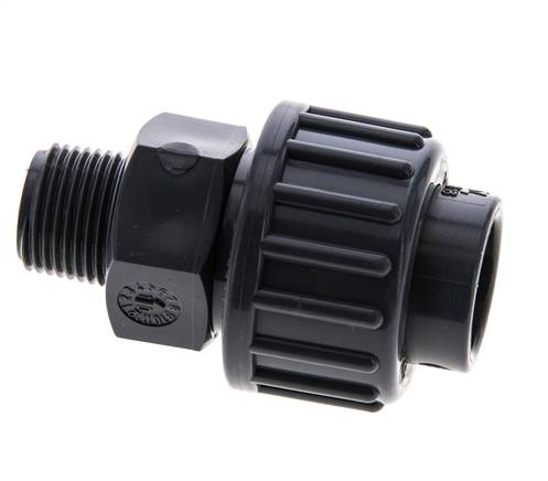 PVC Rechte Lijmmof 16mm x Buitendraad R 3/8 '' FKM