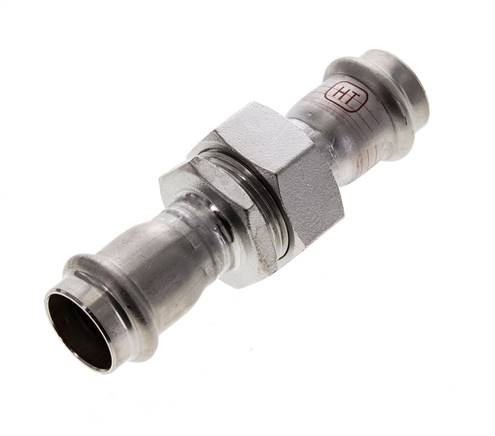 Perskoppeling wartelmoer - 22mm Persmof - RVS Vlakke Afdichting