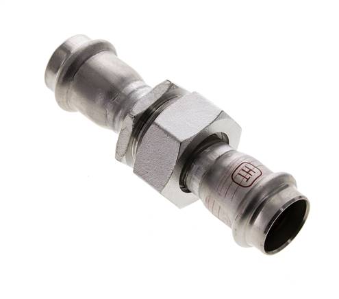 Perskoppeling wartelmoer - 22mm Persmof - RVS Vlakke Afdichting