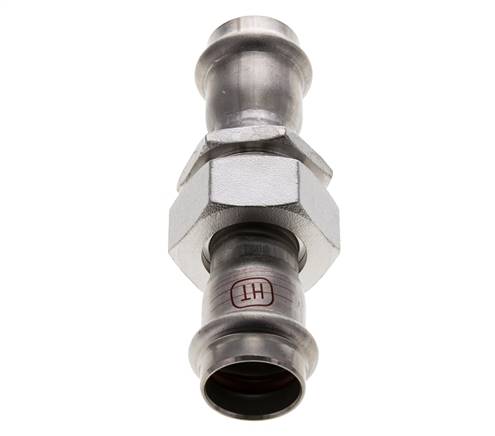 Perskoppeling wartelmoer - 22mm Persmof - RVS Vlakke Afdichting