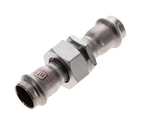 Perskoppeling wartelmoer - 22mm Persmof - RVS Vlakke Afdichting
