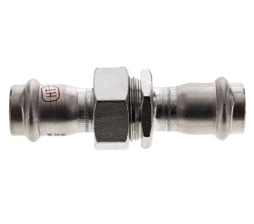 Perskoppeling wartelmoer - 22mm Persmof - RVS Vlakke Afdichting