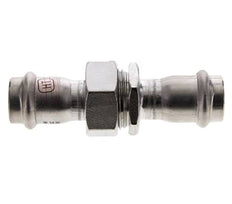 Perskoppeling wartelmoer - 22mm Persmof - RVS Vlakke Afdichting