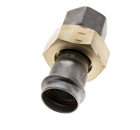 Perskoppeling wartelmoer - 28mm & Rp 1'' Persmof - RVS Vlakke Afdichting
