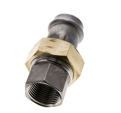 Perskoppeling wartelmoer - 28mm & Rp 1'' Persmof - RVS Vlakke Afdichting