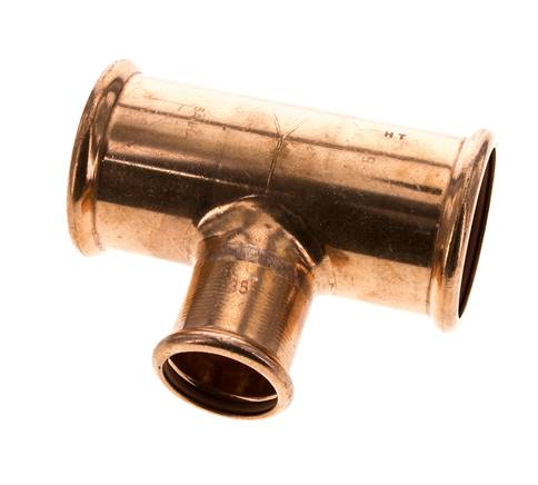 Tee Press Fitting - 35mm & 54mm Persmof - Koperlegering