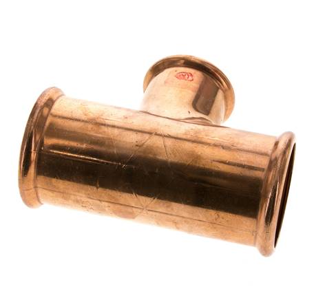 Tee Press Fitting - 42mm & 54mm Persmof - Koperlegering