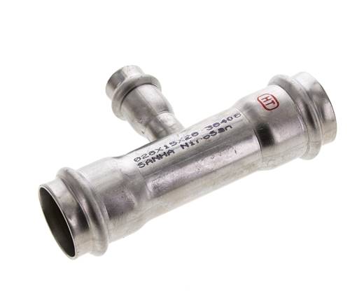 Tee Press Fitting - 15mm & 28mm Persmof - RVS