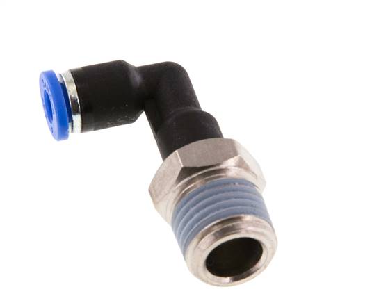 4mm x R1/4'' 90 graden L-verbinding Messing/PA 66 Insteekfitting Buitendraad Lange Behuizing Draaibaar NBR [2 Stuks]