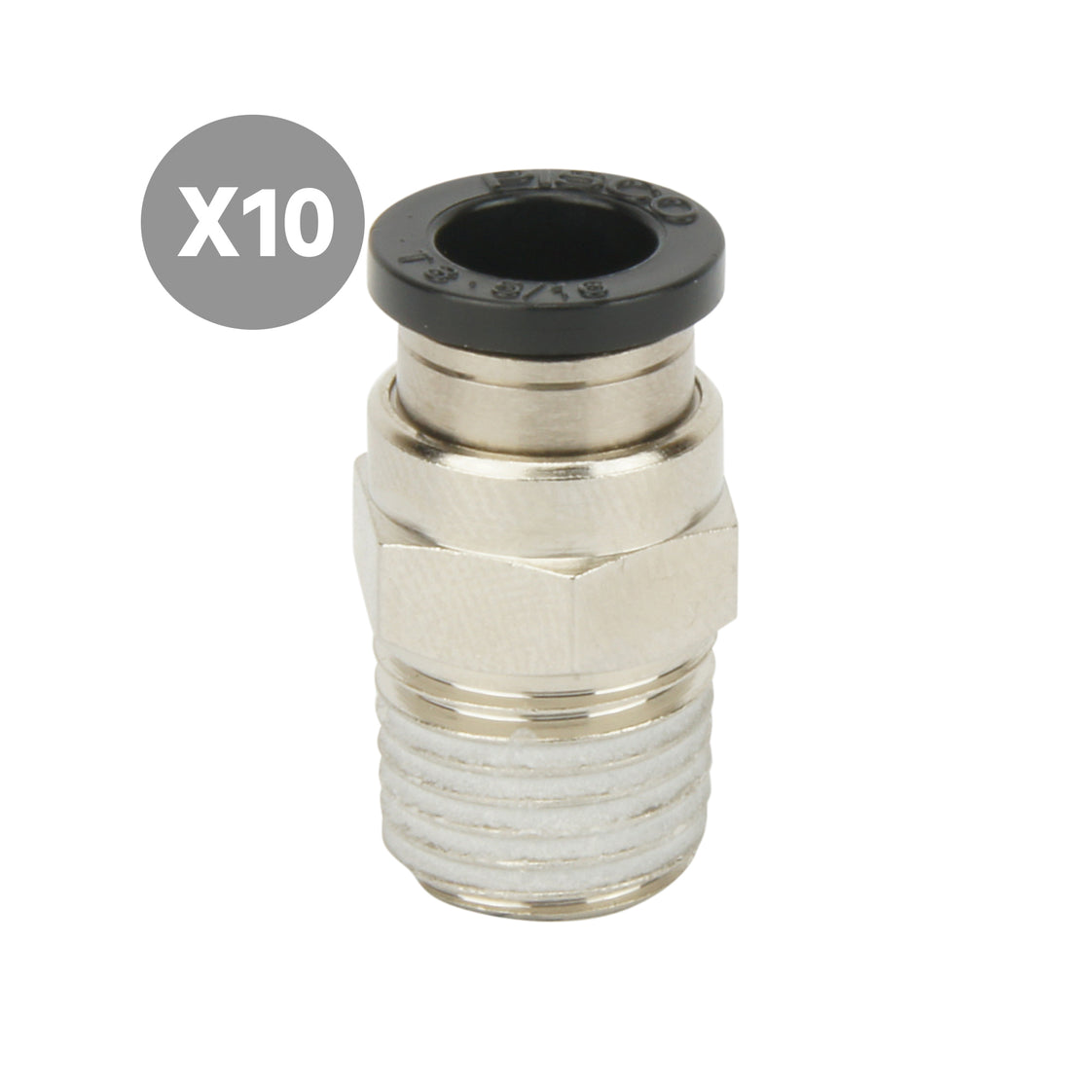 8mmxR1/4'' Rechte Inschroefkoppeling [10 Stuks]