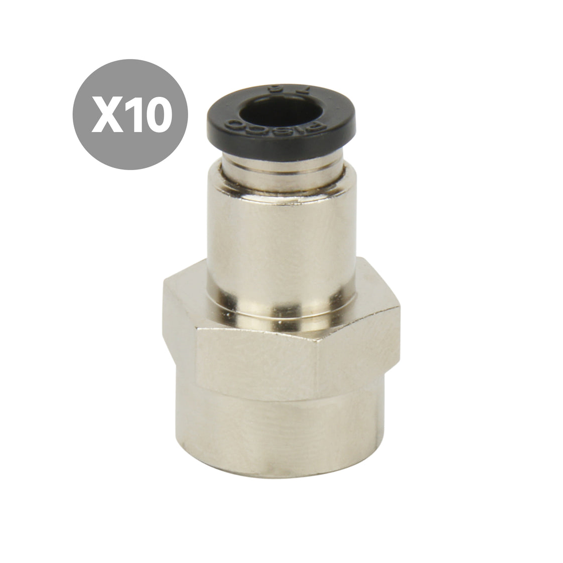 6mmxRc1/4'' Rechte Inschroefkoppeling [10 Stuks]