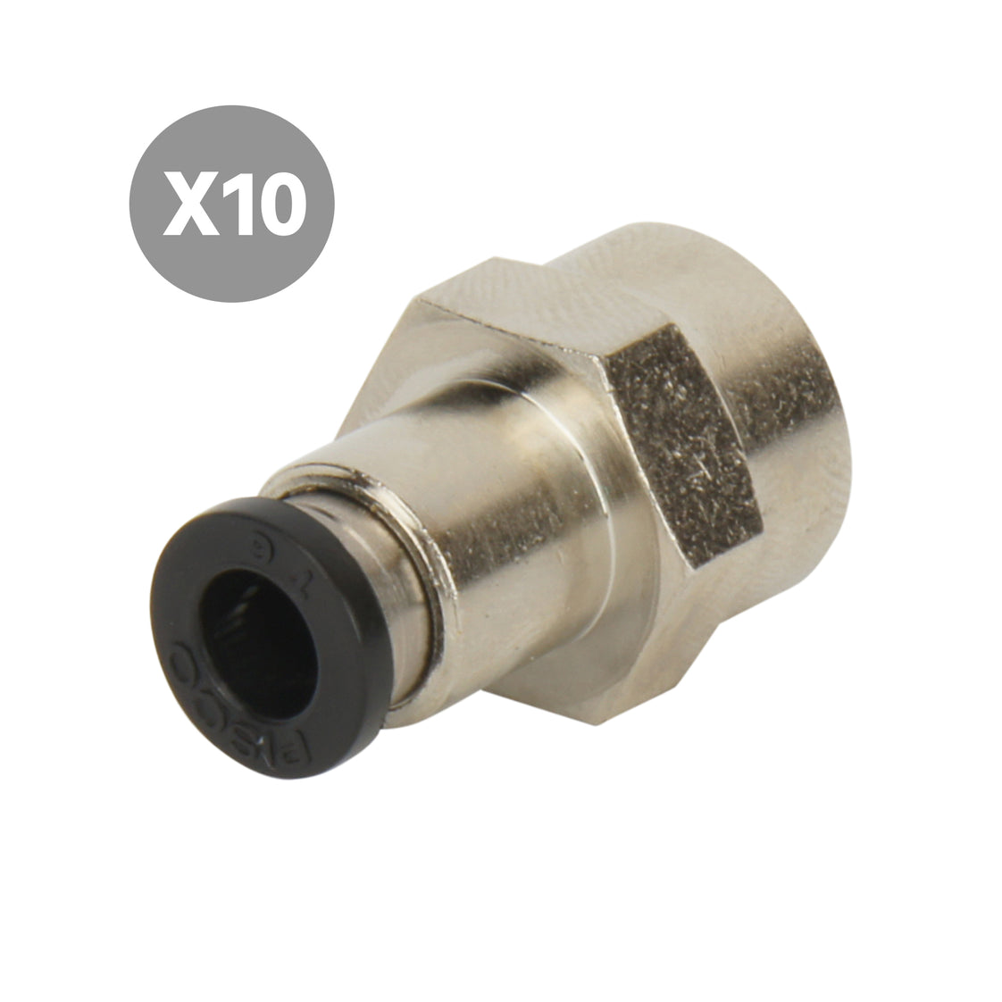 6mmxRc1/4'' Rechte Inschroefkoppeling [10 Stuks]