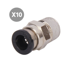 8mmxR1/8'' Rechte Inschroefkoppeling [10 Stuks]