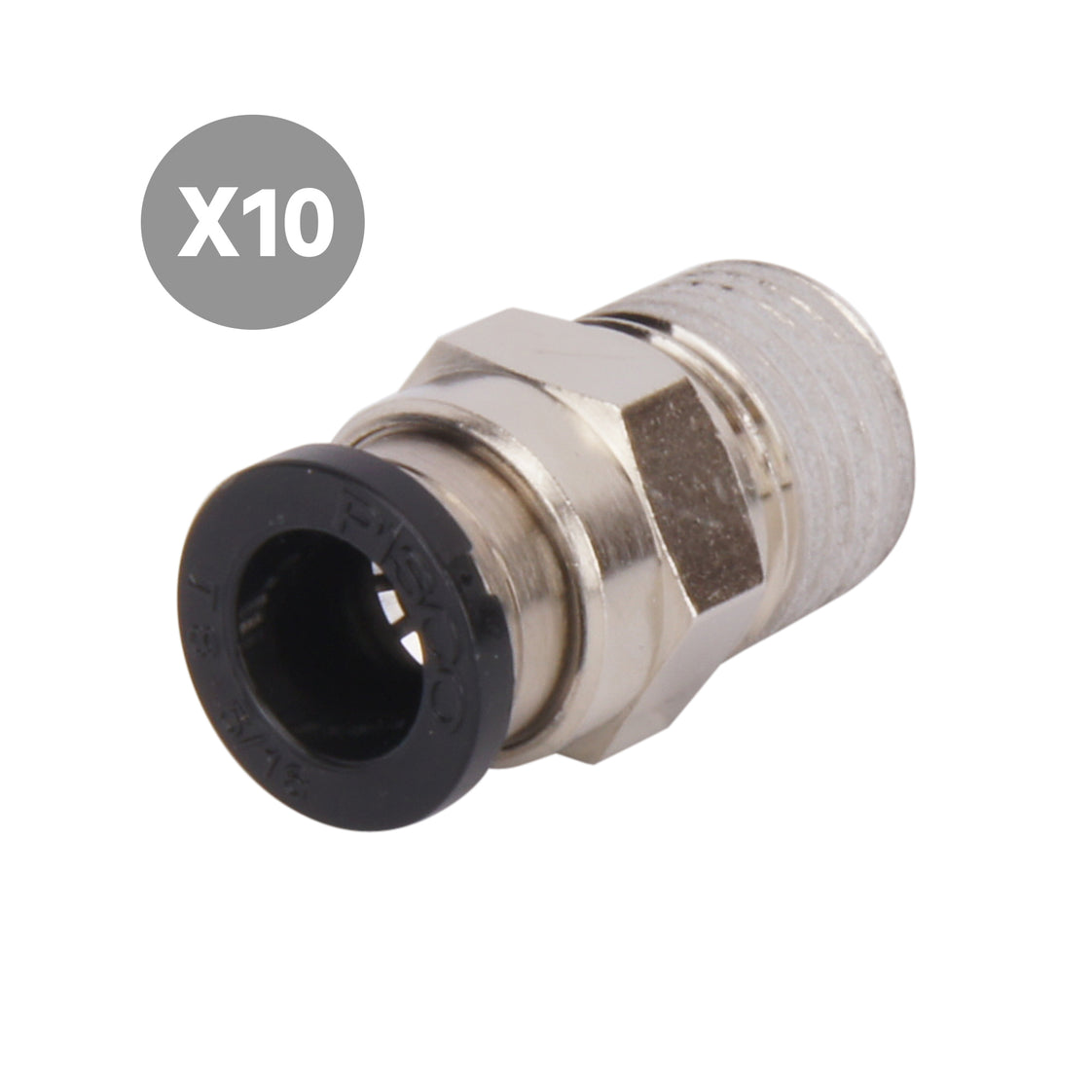 4mmxR1/8'' Rechte Inschroefkoppeling [10 Stuks]