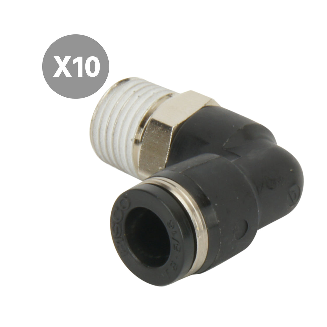 4mmxR1/4'' L-Inschroefkoppeling [10 Stuks]