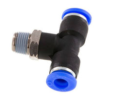 1/4'' x 1/8'' NPT inline T-stuk Messing/PBT Insteekfitting Buitendraad Draaibaar NBR [2 Stuks]