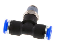 1/4'' x 1/8'' NPT inline T-stuk Messing/PBT Insteekfitting Buitendraad Draaibaar NBR [2 Stuks]