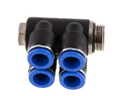 12mm x G1/2'' 4-way Manifold Messing/PA 66 Insteekfitting Buitendraad Draaibaar NBR