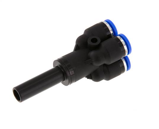 6mm x 8mm 4-way Y Manifold Messing/PA 66 Insteekfitting Plug NBR