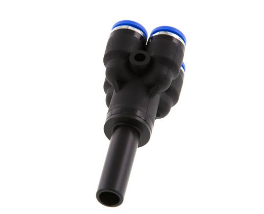6mm x 8mm 4-way Y Manifold Messing/PA 66 Insteekfitting Plug NBR