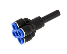 6mm x 8mm 4-way Y Manifold Messing/PA 66 Insteekfitting Plug NBR