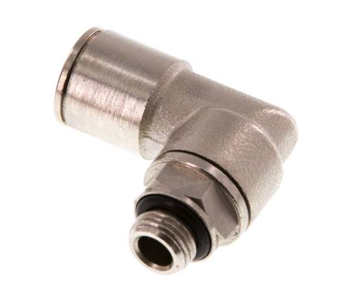 10mm x G1/8'' 90 graden L-verbinding Messing Insteekfitting Buitendraad Draaibaar NBR