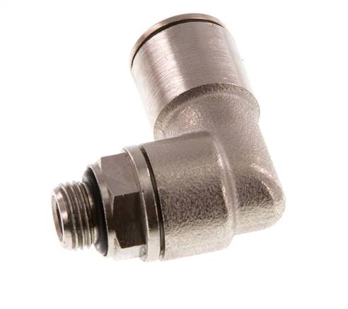 10mm x G1/8'' 90 graden L-verbinding Messing Insteekfitting Buitendraad Draaibaar NBR