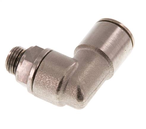10mm x G1/8'' 90 graden L-verbinding Messing Insteekfitting Buitendraad Draaibaar NBR