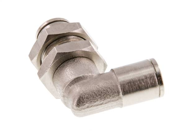 6mm 90 graden L-verbinding Messing Insteekfitting Schotdoorvoer NBR