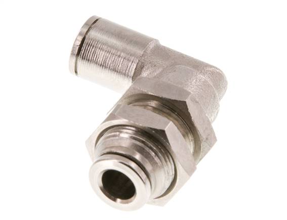 6mm 90 graden L-verbinding Messing Insteekfitting Schotdoorvoer NBR