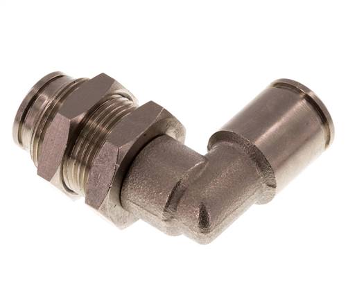 8mm 90 graden L-verbinding Messing Insteekfitting Schotdoorvoer NBR