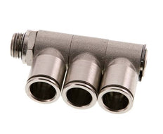12mm x G1/4'' 3-way Manifold Messing Insteekfitting Buitendraad Draaibaar NBR