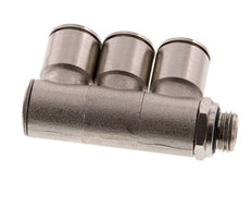 12mm x G1/4'' 3-way Manifold Messing Insteekfitting Buitendraad Draaibaar NBR