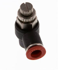 L-stuk Regelventiel 8 mm - R1/4'' Regeling-in Messing/Nylon