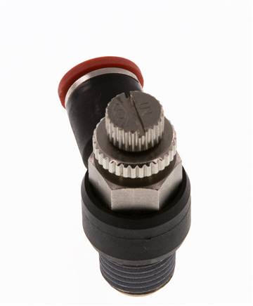 L-stuk Regelventiel 8 mm - R1/4'' Regeling-in Messing/Nylon