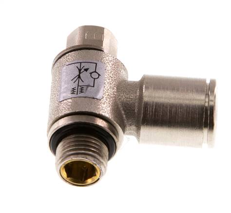 L-stuk Regelventiel 8 mm - G1/8'' Regeling-Uit Messing Sleufschroef