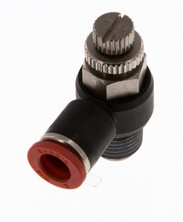 L-stuk Regelventiel 8 mm - R1/4'' Regeling-in Messing/Nylon