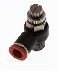 L-stuk Regelventiel 8 mm - R1/4'' Regeling-in Messing/Nylon