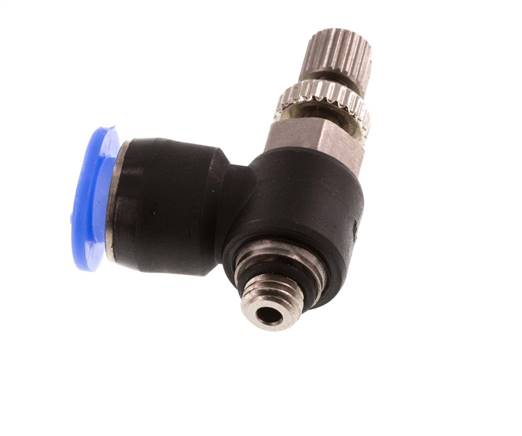 L-stuk Regelventiel 6 mm - M5 Regeling-Uit Messing/PBT