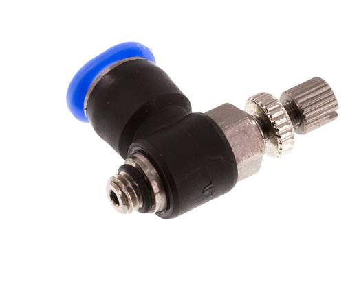 L-stuk Regelventiel 6 mm - M5 Regeling-Uit Messing/PBT