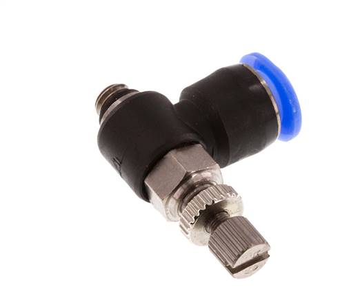 L-stuk Regelventiel 6 mm - M5 Regeling-Uit Messing/PBT