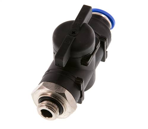 10 mm - G1/4'' Kunststof/Messing rechte 2-Weg Kogelkraan